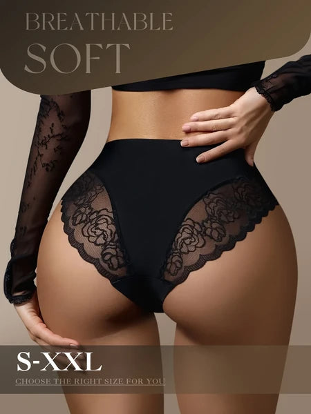 6er Pack Mehrfarbige Sexy Spitzen-Dreieckshöschen, niedrige elastische Taille, modische Damen-Po-Lifting-Unterwäsche, Patchwork-Spitze