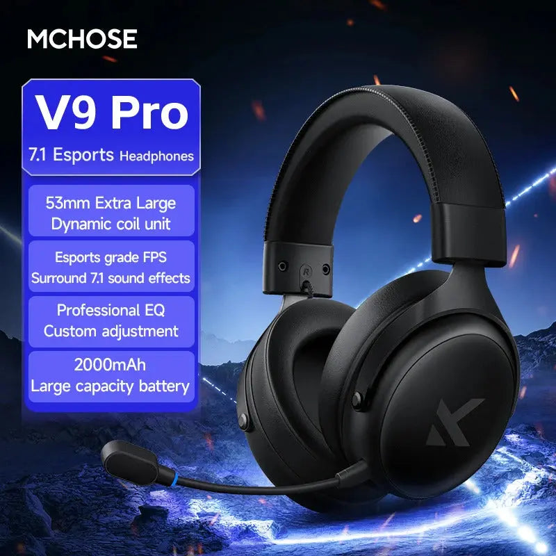 Professionelles kabelloses 7.1 Gaming-Headset - TOPSPEED, 4 Modi, KI-Mikrofon