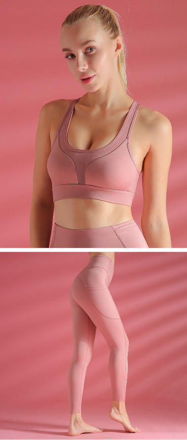 Sports Bra Shockproof Yoga Vest Sports Bra Set