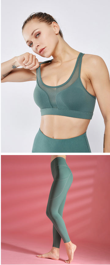 Sports Bra Shockproof Yoga Vest Sports Bra Set