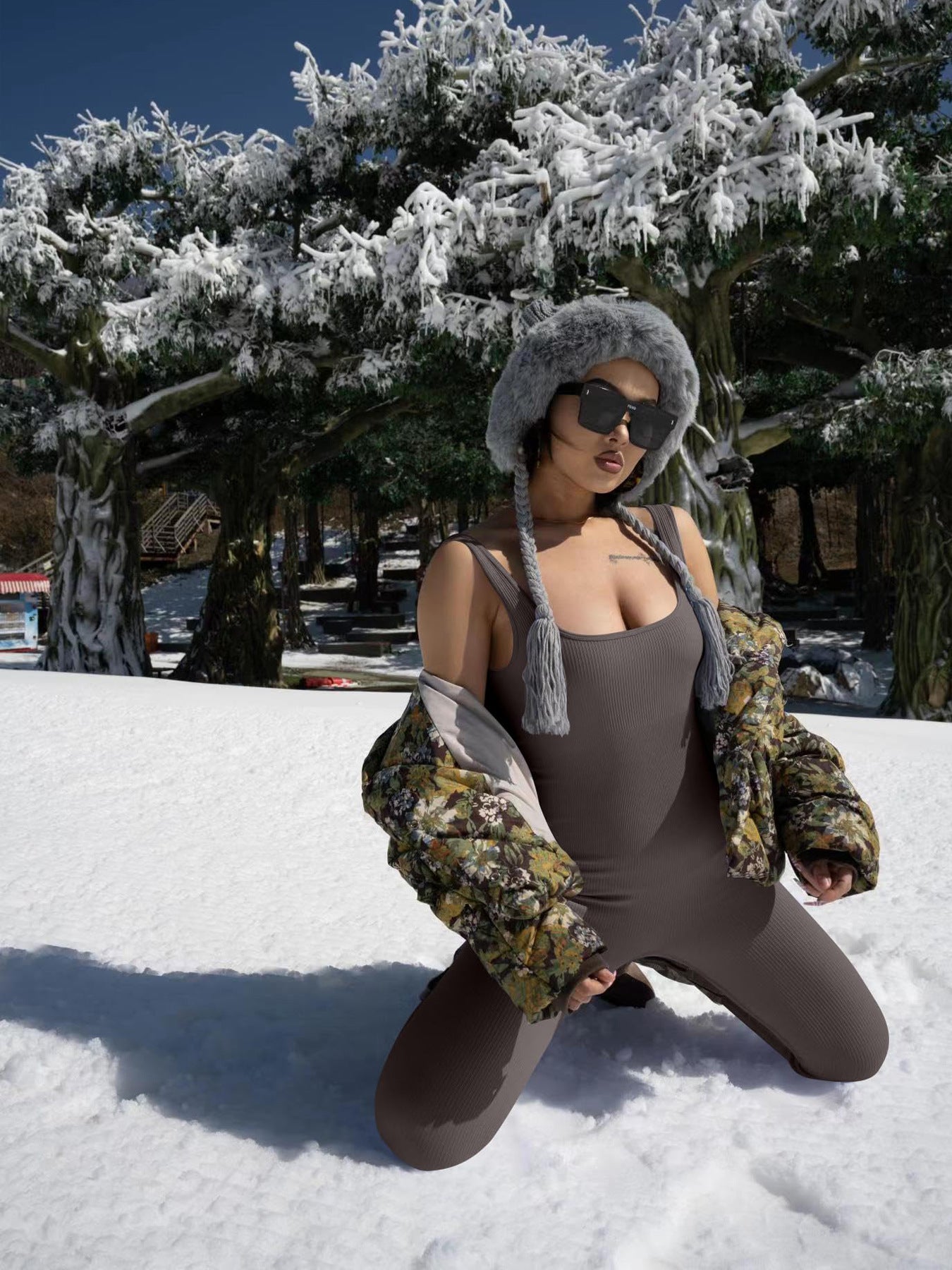 Damen-Träger-Tanktop-Strumpfhose