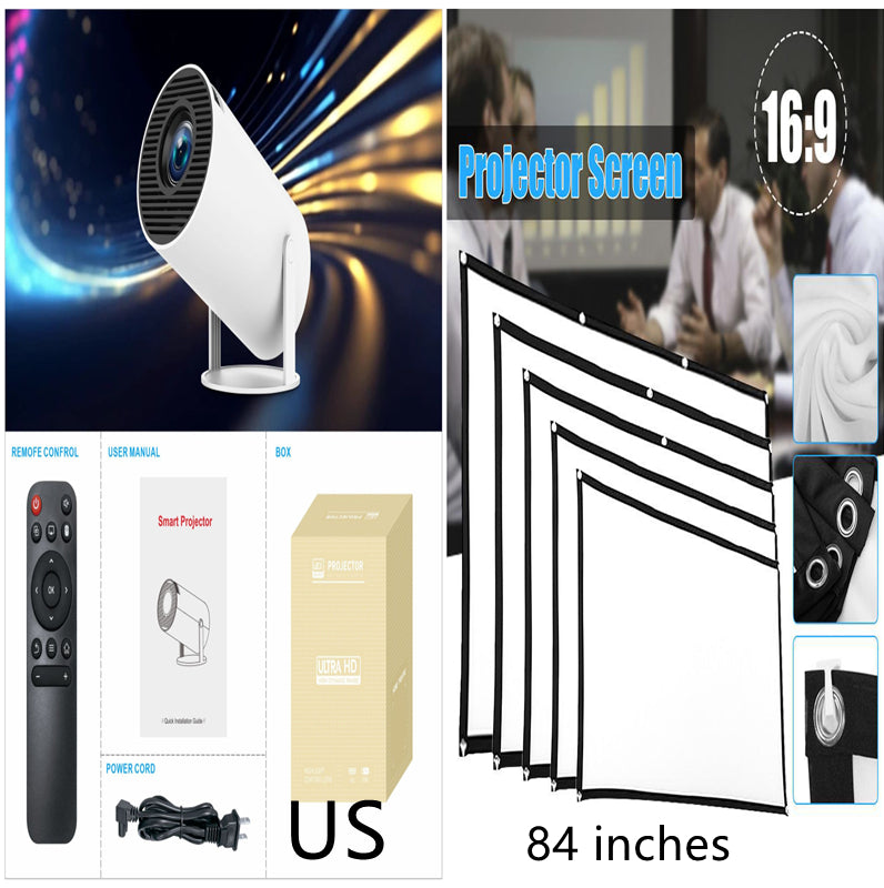 HY300 Pro Premium Smarter Tragbarer Projektor – Dual-Band Wi-Fi 6, Bluetooth 5.0, Automatische Trapezkorrektur & 180° Einstellbarer Winkel für Heimkino