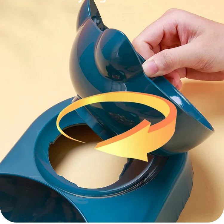 3-in-1 Erhöhtes Katzennapf-Set mit Wasserspender