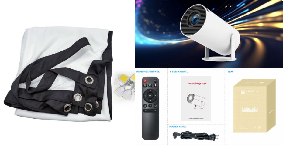 HY300 Pro Premium Smarter Tragbarer Projektor – Dual-Band Wi-Fi 6, Bluetooth 5.0, Automatische Trapezkorrektur & 180° Einstellbarer Winkel für Heimkino