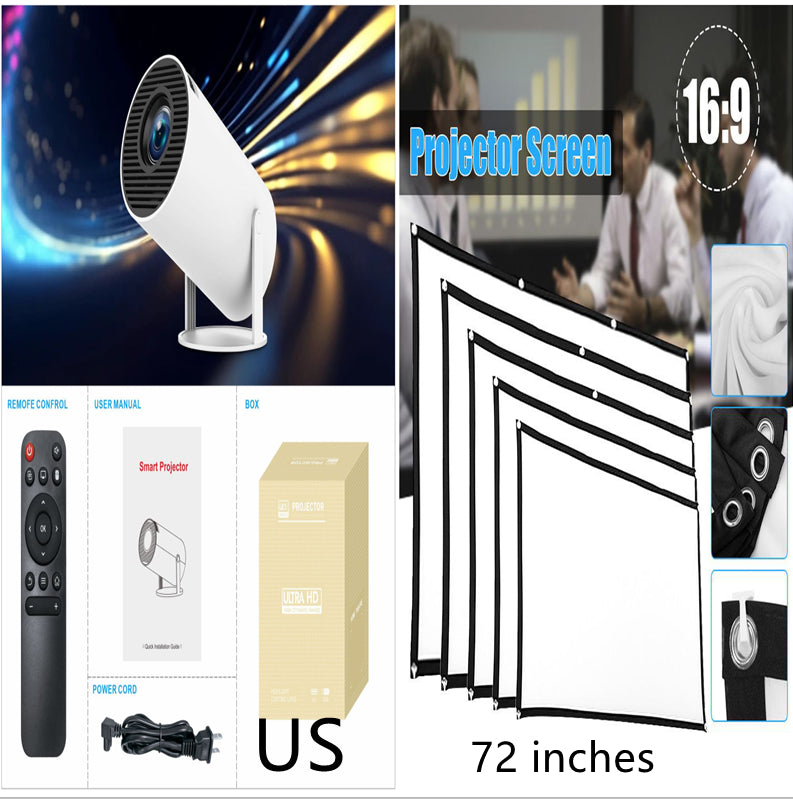 HY300 Pro Premium Smarter Tragbarer Projektor – Dual-Band Wi-Fi 6, Bluetooth 5.0, Automatische Trapezkorrektur & 180° Einstellbarer Winkel für Heimkino