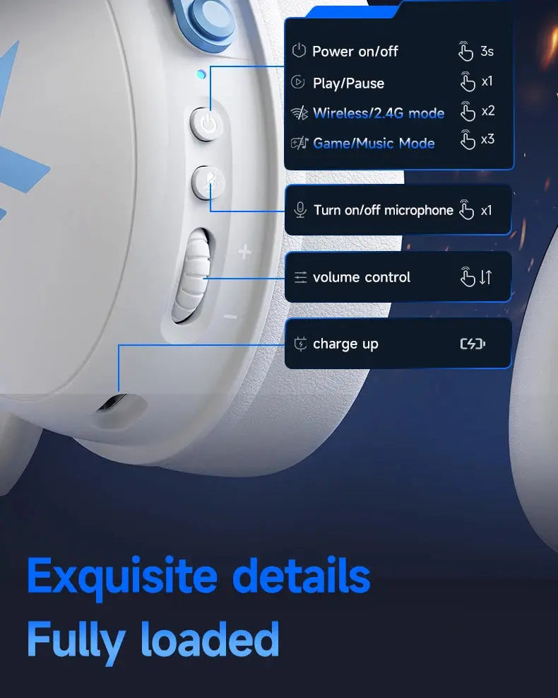 Professionelles kabelloses 7.1 Gaming-Headset - TOPSPEED, 4 Modi, KI-Mikrofon