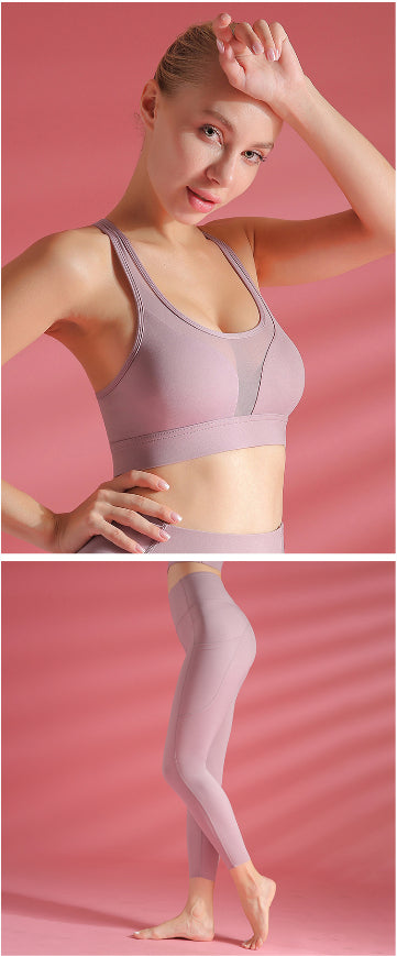 Sports Bra Shockproof Yoga Vest Sports Bra Set