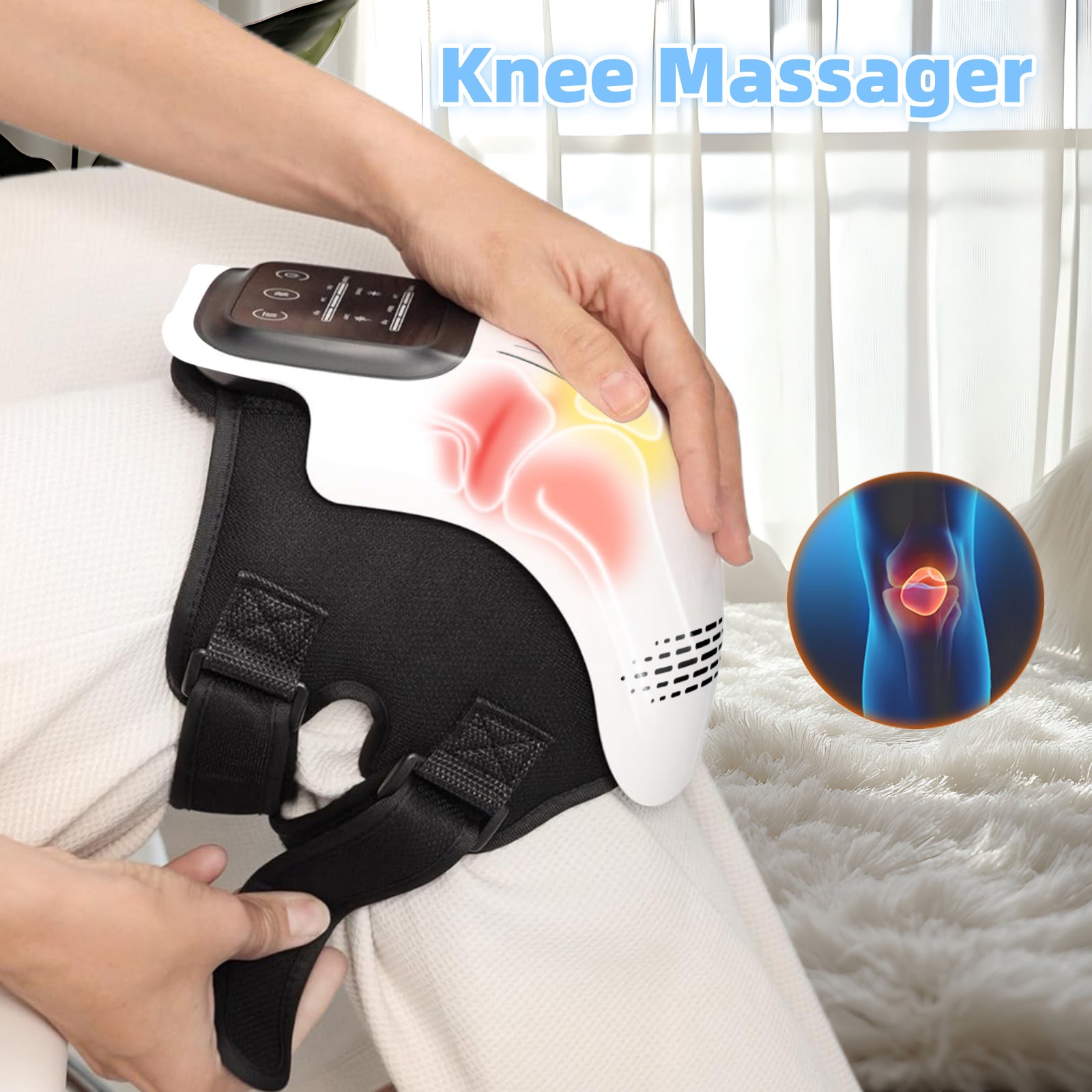 Intelligentes Knie-Massagegerät für den Heimgebrauch, elektrisch, intelligent, knetend, wärmend, wiederaufladbar, zur Schmerzlinderung, Infrarot-Laser-Vibrations-Knie-Massagegerät
