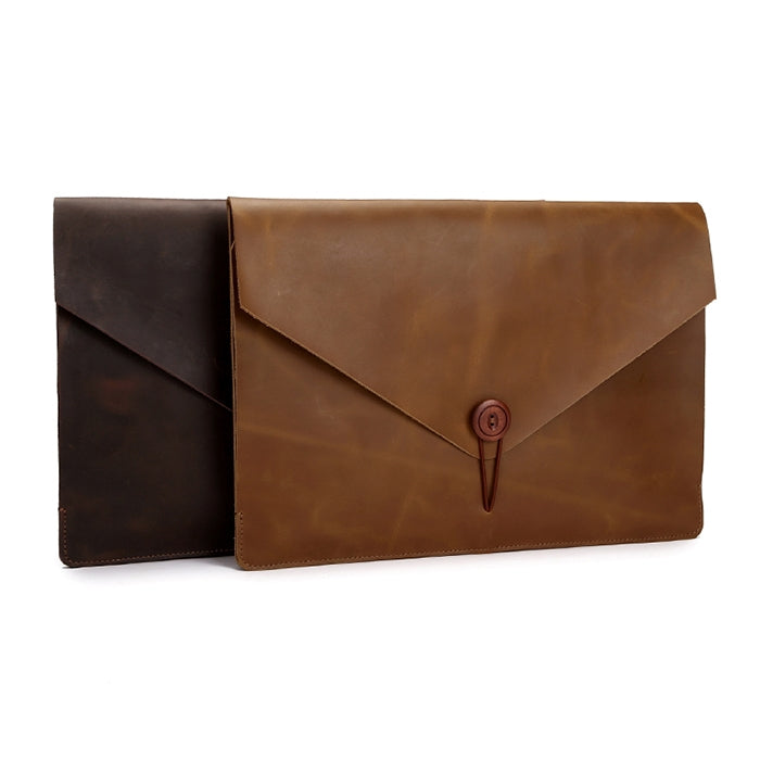 Universelle Echtleder Business Laptop Tablet Tasche, für 13,3 Zoll und kleinere Macbooks, Samsung, Lenovo, Sony, DELL Alienware, CHUWI, ASUS, HP (Gelb)