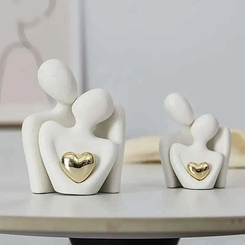 1 Stk. romantische Liebesumarmungsstatue Ornament Paar Set Schlafzimmer Innendekoration Valentinstagsgeschenk