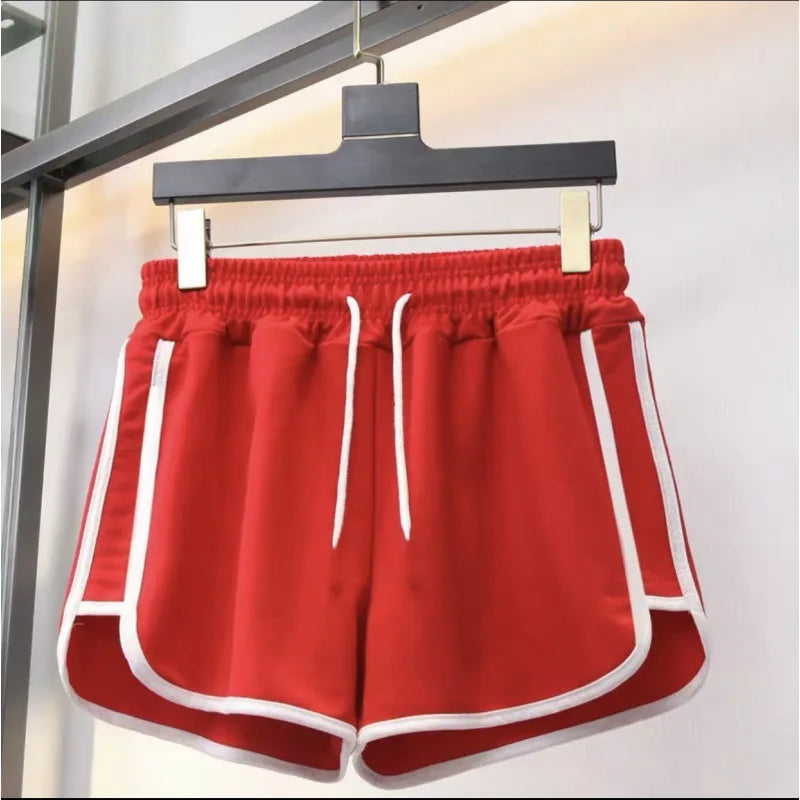 Damen Yoga Shorts Sommer Oberbekleidung mittelhohe Freizeithose lockere gerade Hose Damen stilvolle dünne atmungsaktive weite Bein Gym Shorts