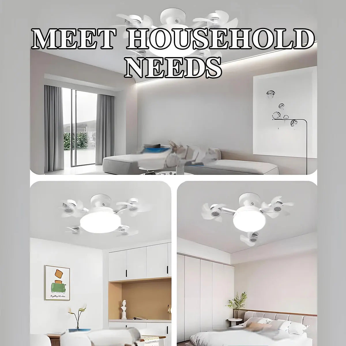 Drohnen-Deckenventilator mit Beleuchtung 💡 – Moderner LED-Deckenventilator mit 3/4 Flügeln