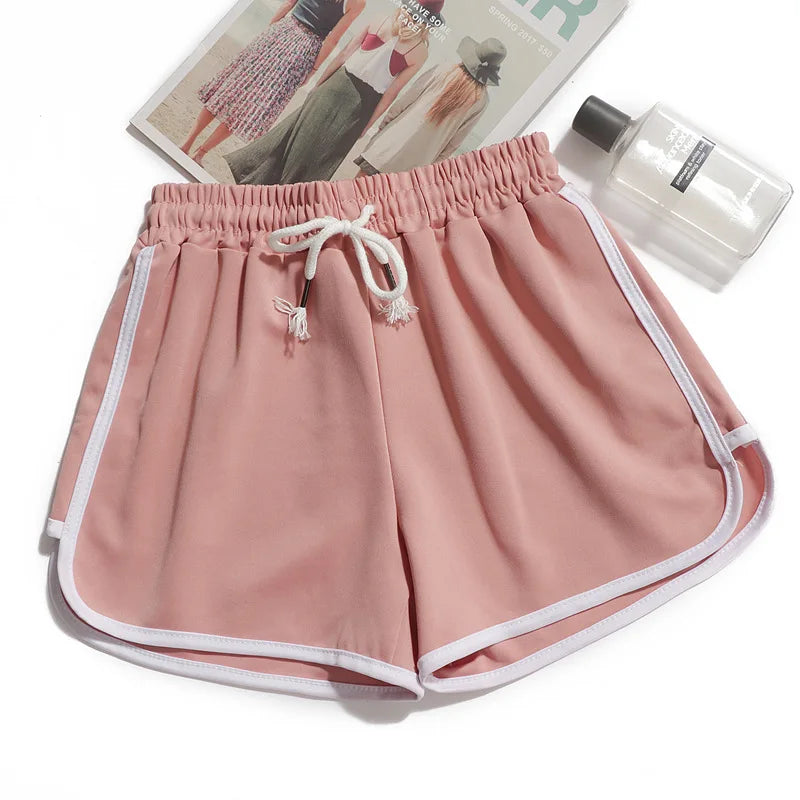 Damen Yoga Shorts Sommer Oberbekleidung mittelhohe Freizeithose lockere gerade Hose Damen stilvolle dünne atmungsaktive weite Bein Gym Shorts
