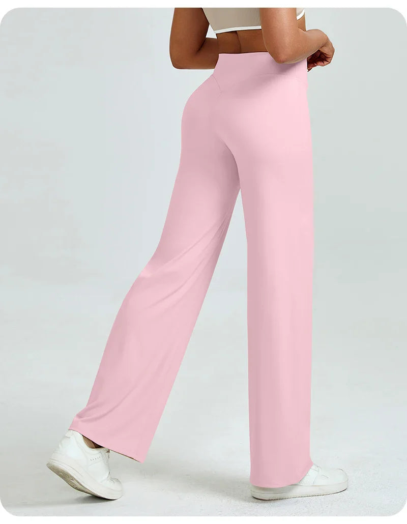 Pantalon de yoga droit taille haute pour femmes