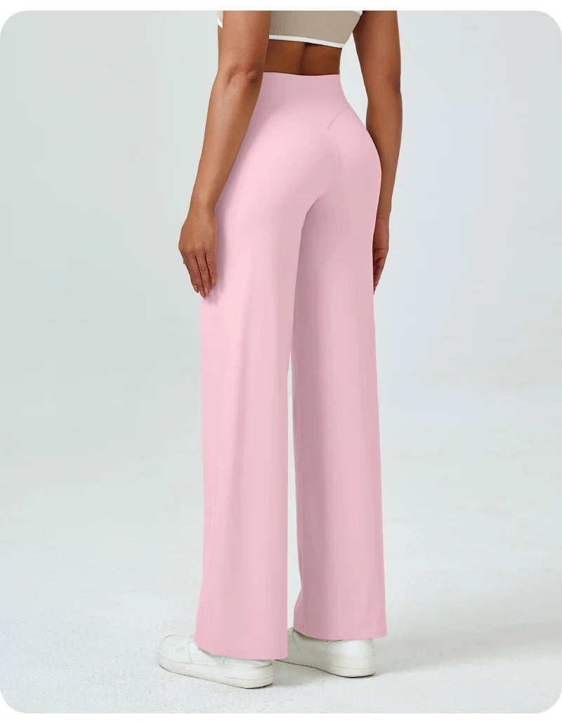 Pantalon de yoga droit taille haute pour femmes