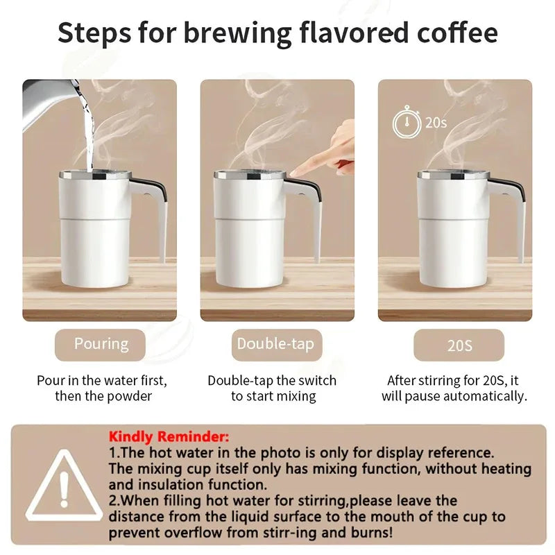 Elektrischer selbstrührender Kaffeebecher 380ML USB wiederaufladbar
