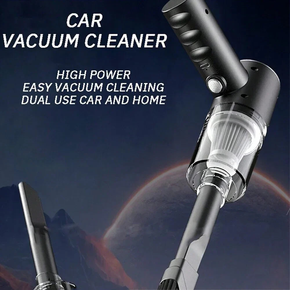 120W Hochleistungs-Kabelloser Autostaubsauger - Tragbarer Handstaubsauger für Zuhause & Auto | 2-in-1 Dual-Use Tiefenreinigungsmaschine, Schwarz