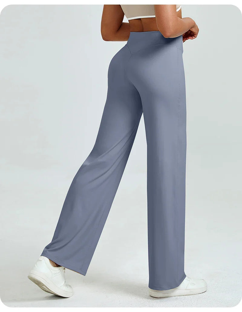 Pantalon de yoga droit taille haute pour femmes