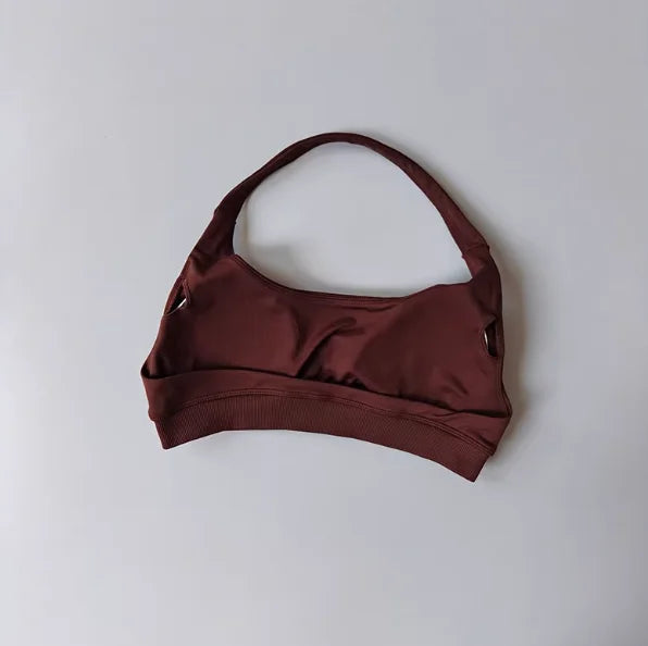 Soutien-gorge de sport rembourré – Soutien-gorge d'entraînement sans couture antichoc avec bretelles tour de cou, maintien moyen