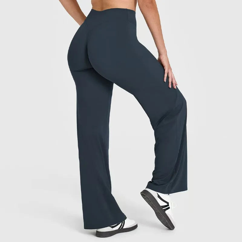 Pantalon de yoga droit taille haute pour femmes