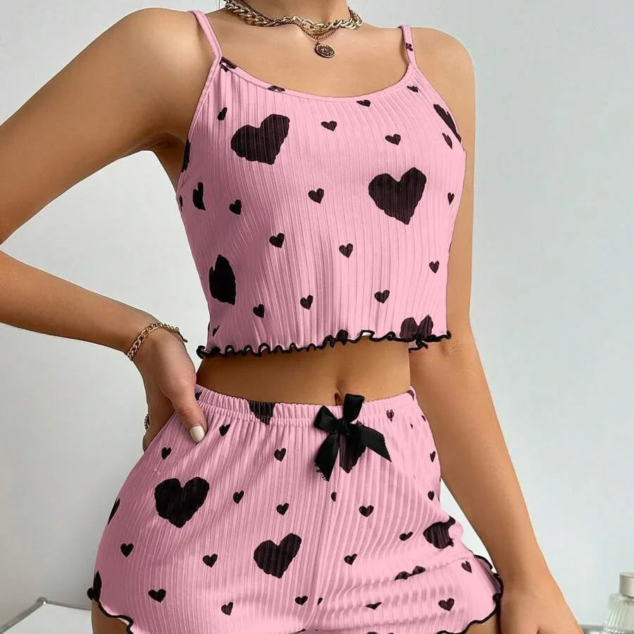 Herz-Pyjama-Set