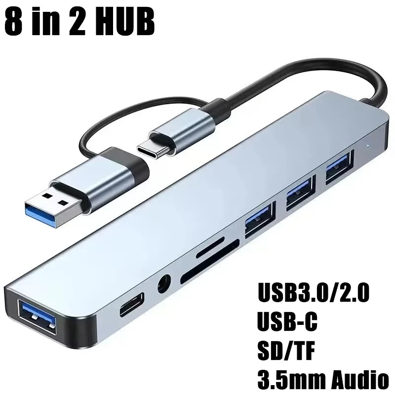 SmartGearPros 8-in-2 USB-C Hub