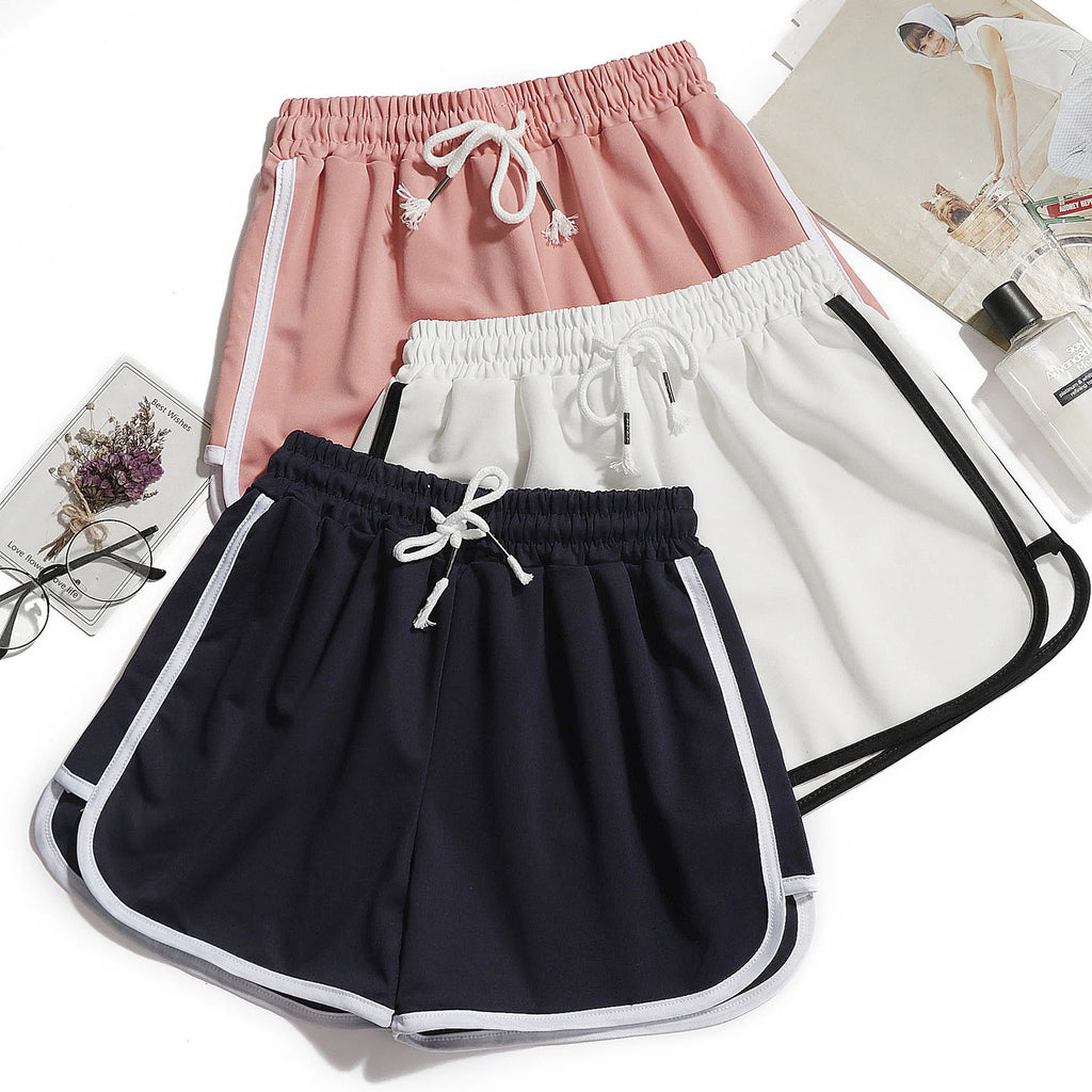 Damen Yoga Shorts Sommer Oberbekleidung mittelhohe Freizeithose lockere gerade Hose Damen stilvolle dünne atmungsaktive weite Bein Gym Shorts