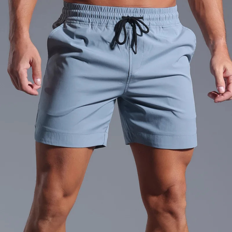 Athletische Shorts mit Kordelzug in Schiefergrau