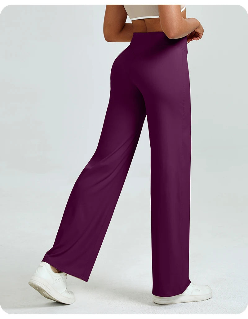 Pantalon de yoga droit taille haute pour femmes