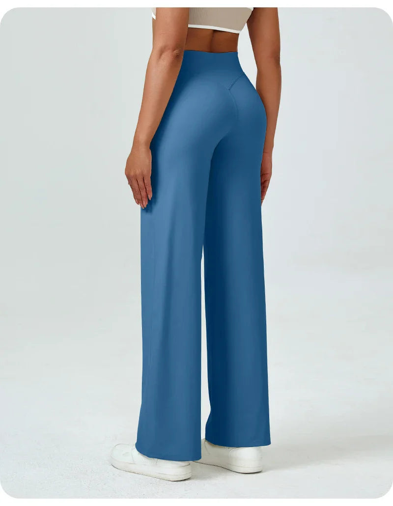 Pantalon de yoga droit taille haute pour femmes