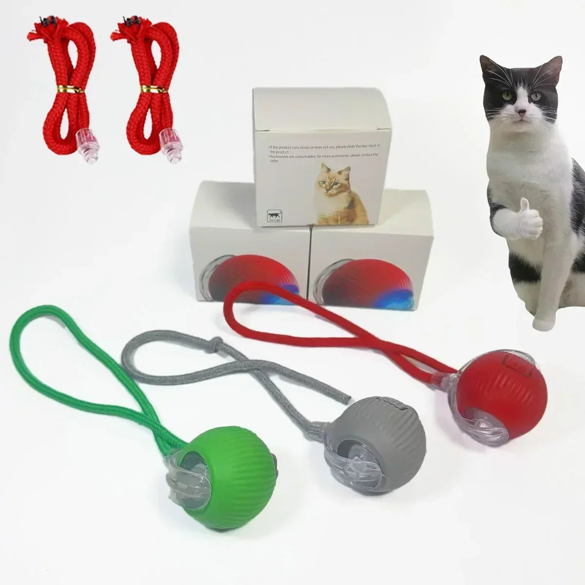 1~3 Stück Katzen interaktives Ballspielzeug Automatisch rollendes Ballschwanz Wiederaufladbares intelligentes Haustier elektrisches Spielzeug Hund Katze Trainingsmaus imitieren