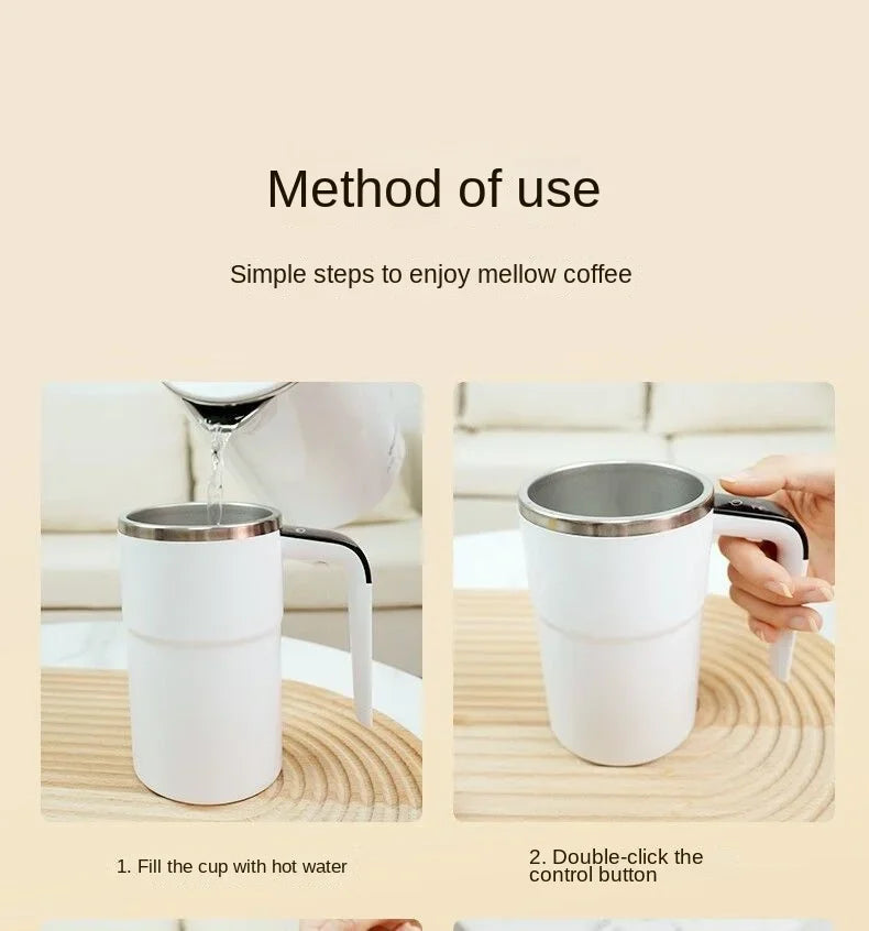 Elektrischer selbstrührender Kaffeebecher 380ML USB wiederaufladbar