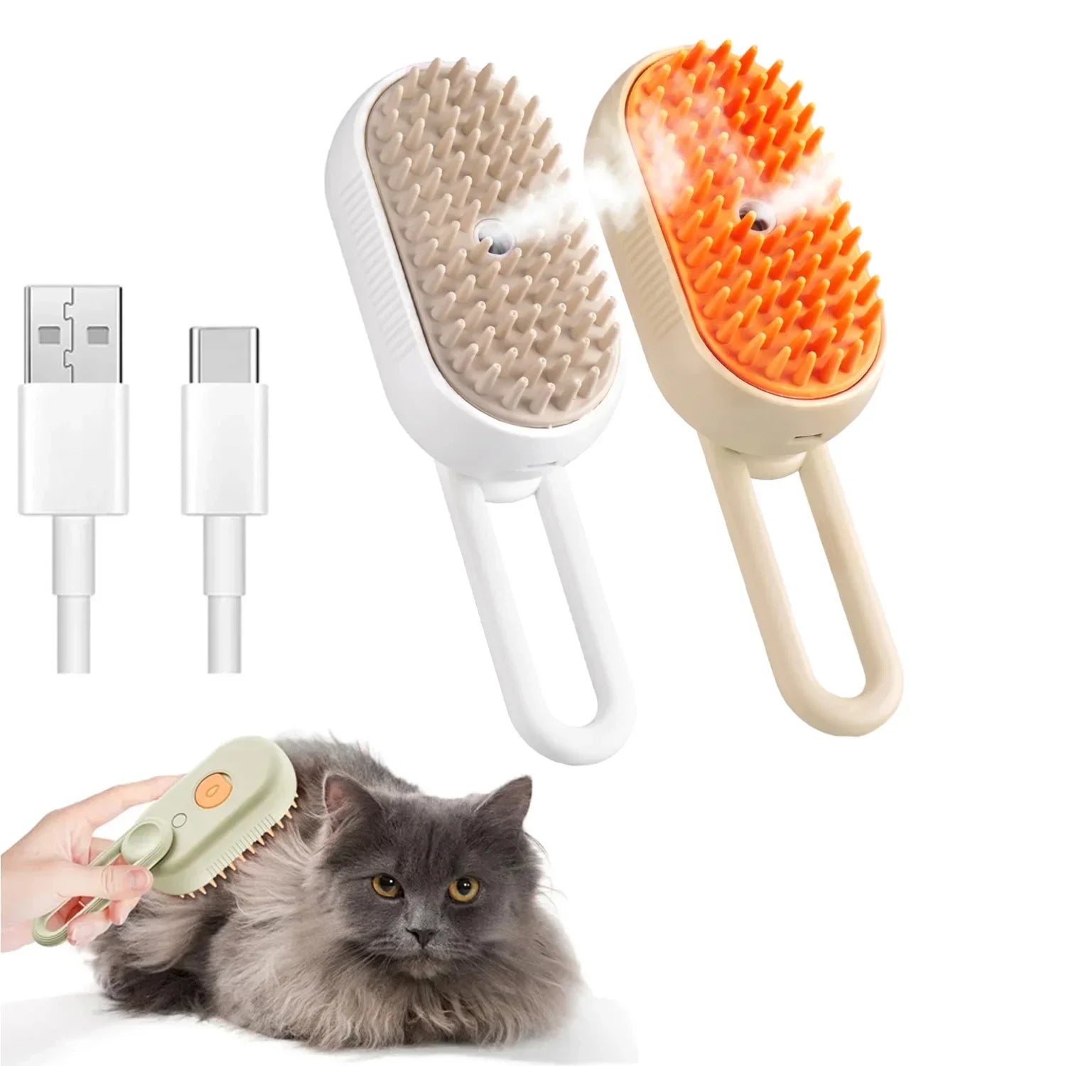 Dampf-Fellbürste – 3-in-1 Tierhaarentferner & Massagekamm
