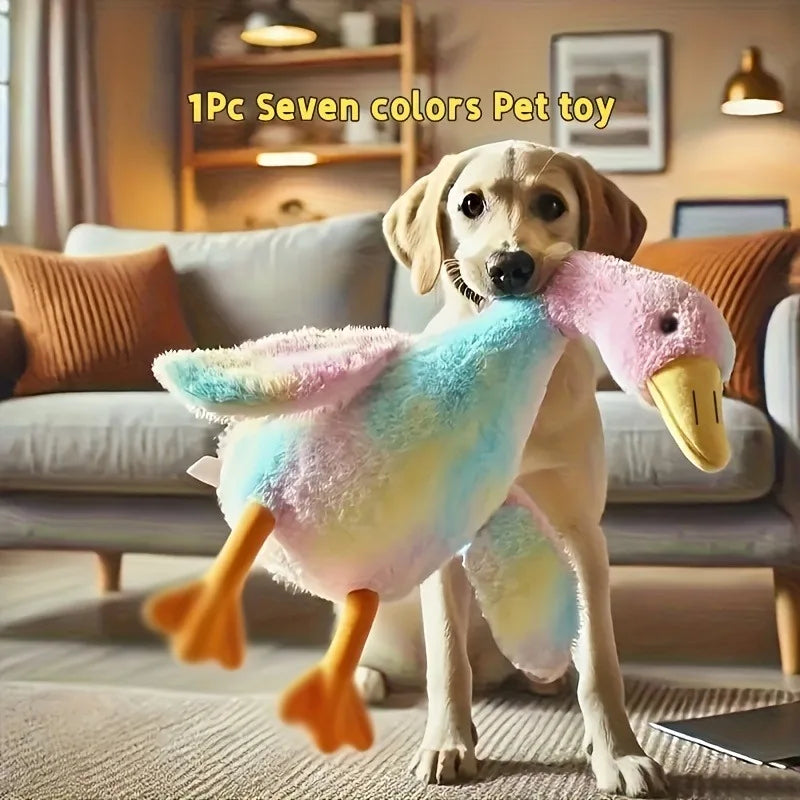 50 cm weiches, angstlinderndes, farbenfrohes Enten-Plüschtier für Hunde | Hundespielzeug