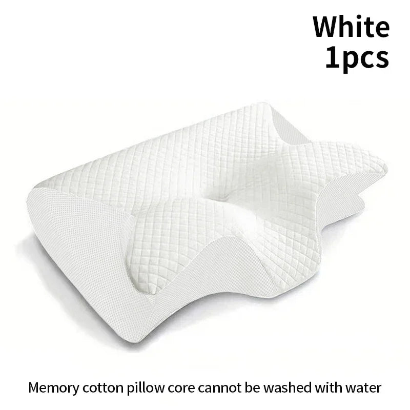 Neues 2-in-1 Ergonomisches Memory Foam Kissen, Hilfe bei Schlaf, Nackenschutz, zervikales orthopädisches Reise-Nackenkissen zum Schlafen für Zuhause