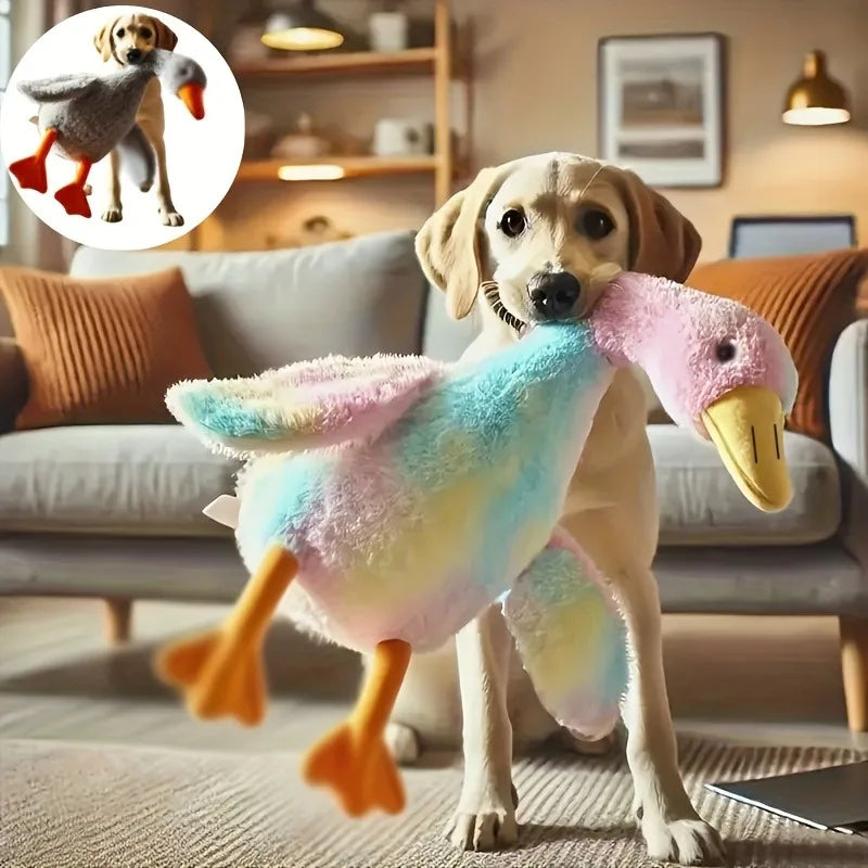50 cm weiches, angstlinderndes, farbenfrohes Enten-Plüschtier für Hunde | Hundespielzeug