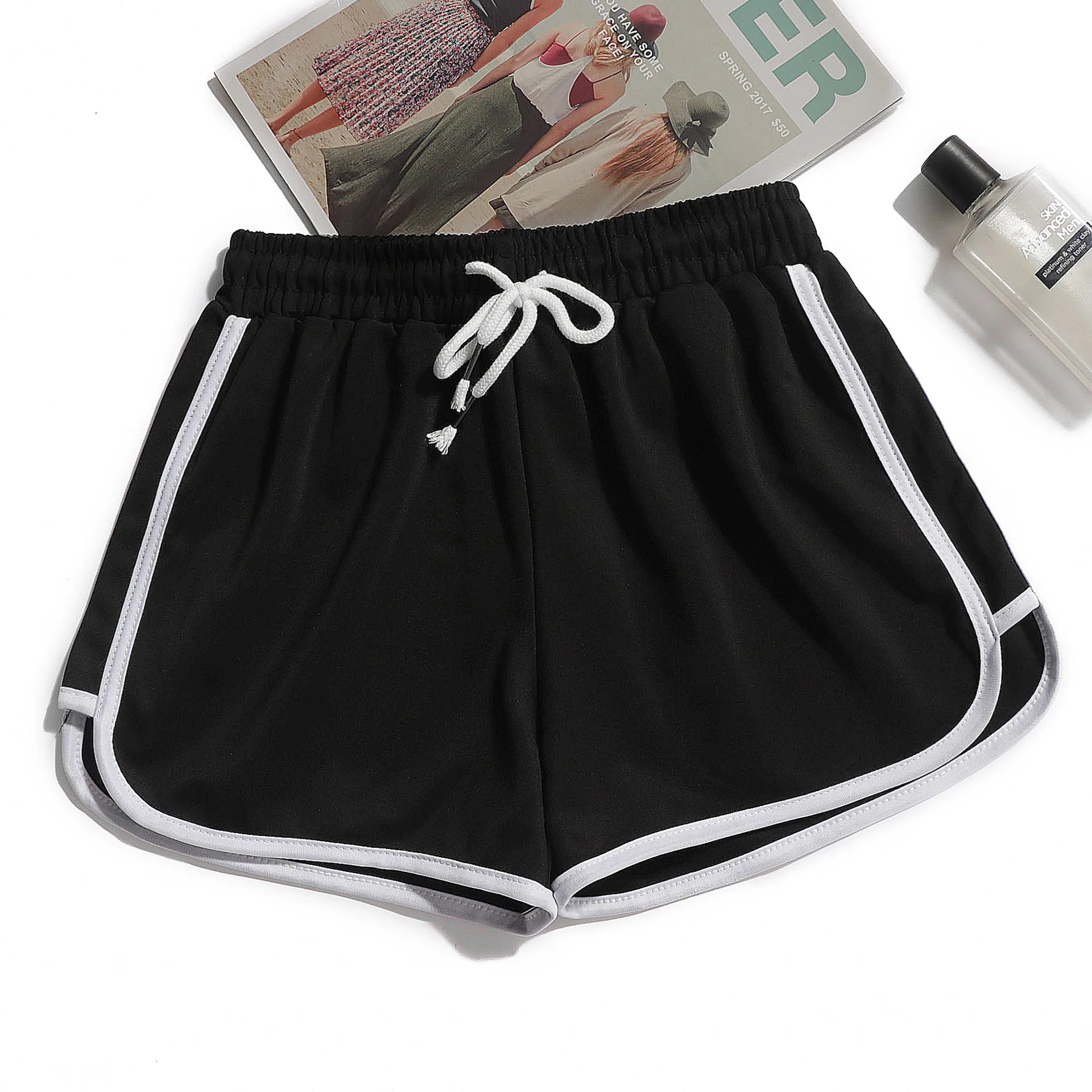 Damen Yoga Shorts Sommer Oberbekleidung mittelhohe Freizeithose lockere gerade Hose Damen stilvolle dünne atmungsaktive weite Bein Gym Shorts