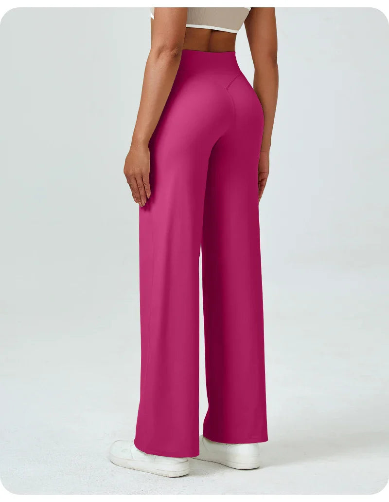 Pantalon de yoga droit taille haute pour femmes