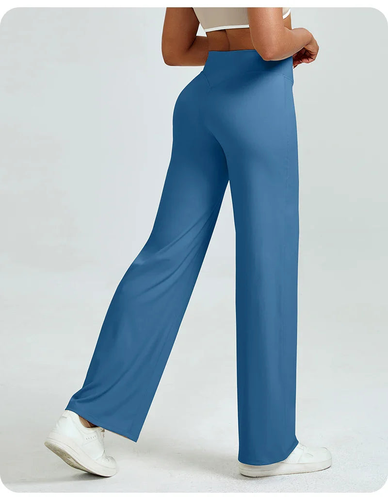 Pantalon de yoga droit taille haute pour femmes