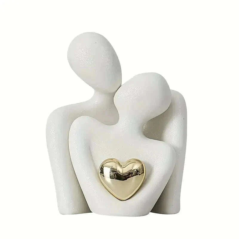 1 Statuette Romantique Amour Étreinte Ornement Couple Décoration Intérieure Chambre Cadeau Saint-Valentin