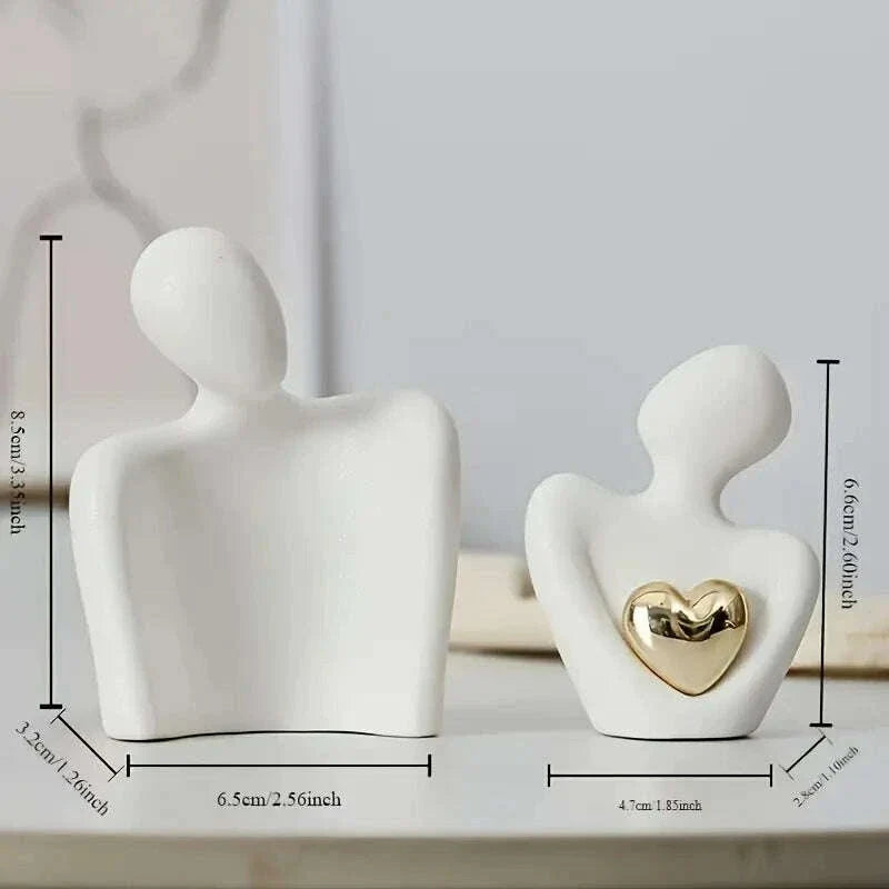 1 Stk. romantische Liebesumarmungsstatue Ornament Paar Set Schlafzimmer Innendekoration Valentinstagsgeschenk