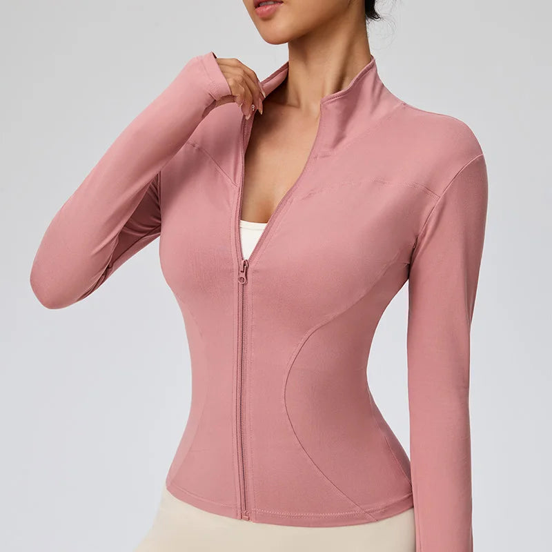 2025 Herbst Pilates Schnelltrocknende Sportjacke für Damen – Ideal für Fitnessstudio-Workouts & Outdoor-Laufen