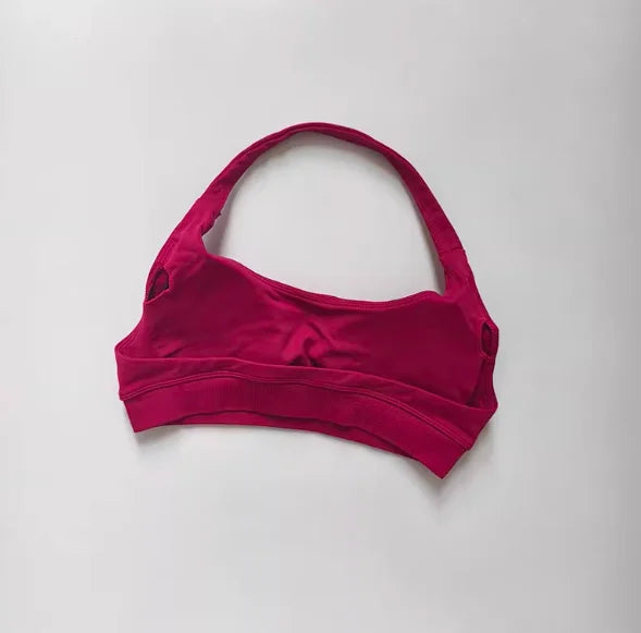Soutien-gorge de sport rembourré – Soutien-gorge d'entraînement sans couture antichoc avec bretelles tour de cou, maintien moyen