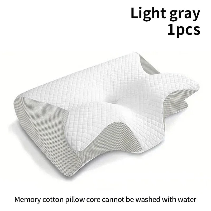 Neues 2-in-1 Ergonomisches Memory Foam Kissen, Hilfe bei Schlaf, Nackenschutz, zervikales orthopädisches Reise-Nackenkissen zum Schlafen für Zuhause