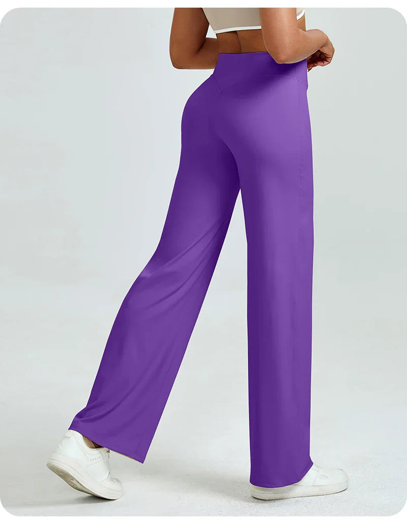 Pantalon de yoga droit taille haute pour femmes