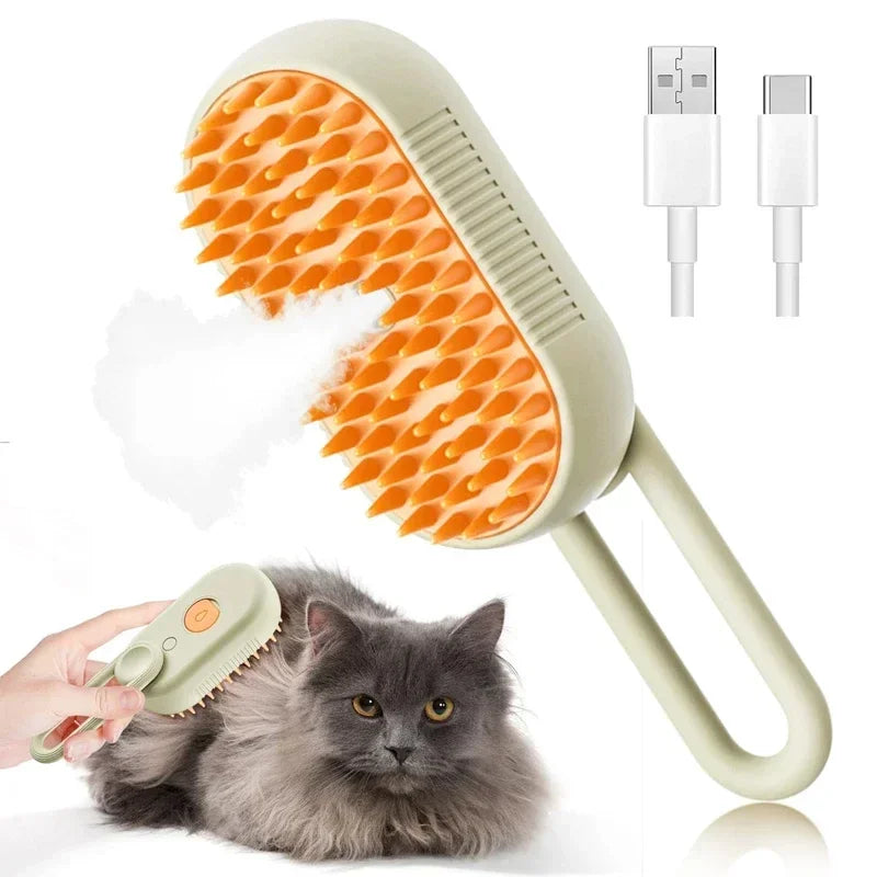 Dampf-Fellbürste – 3-in-1 Tierhaarentferner & Massagekamm