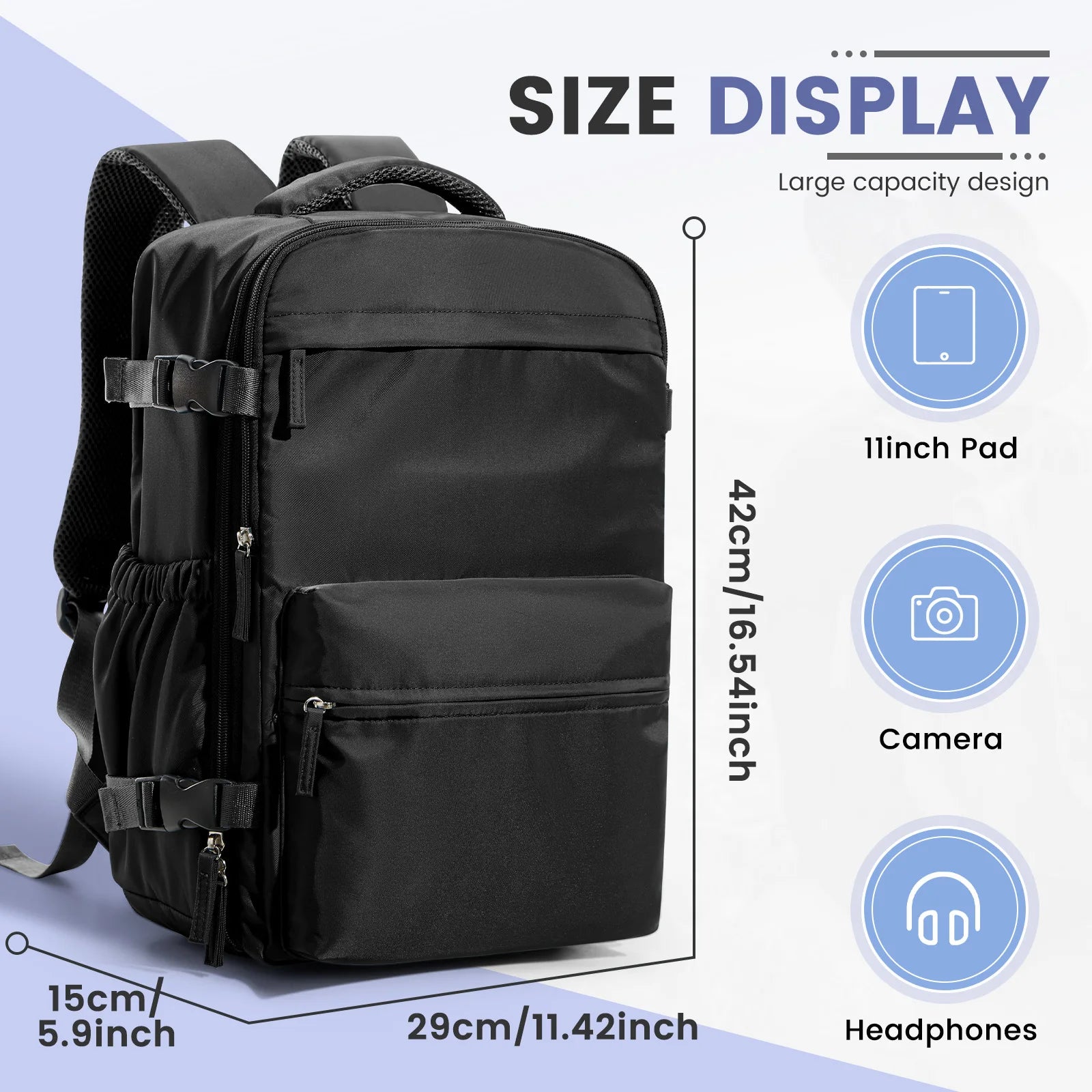 Vakuum-Kompressions-Reiserucksack – erweiterbares Handgepäck, 20–35 l