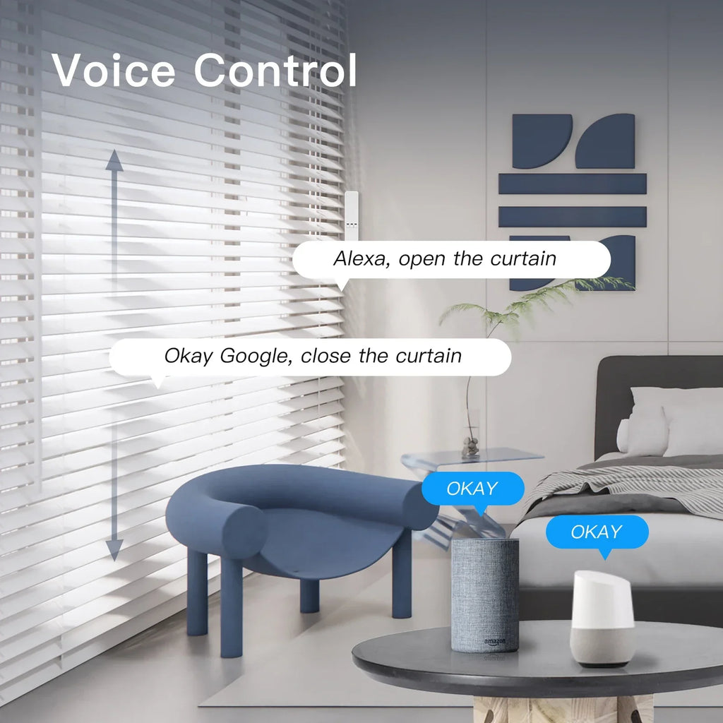 MOES Tuya WiFi Smart Motor Roller Blind Shade Kit Remote