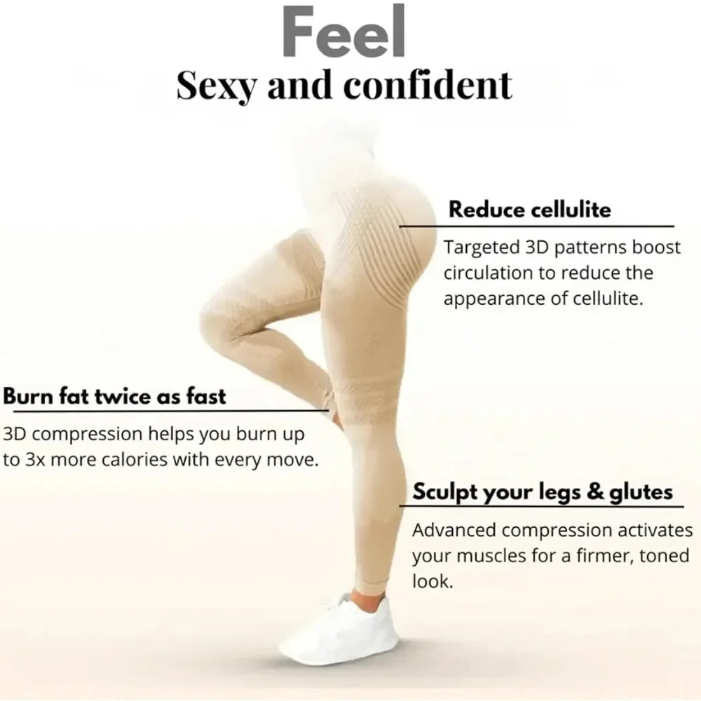 Slimove Anti-Cellulite 3D Leggings, High Waist, Po-Lifting, Bauchkontrolle, Anti-Cellulite Leggings für das Fitnessstudio 2026