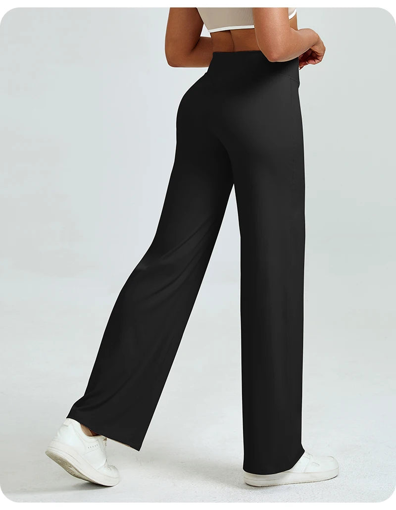 Pantalon de yoga droit taille haute pour femmes